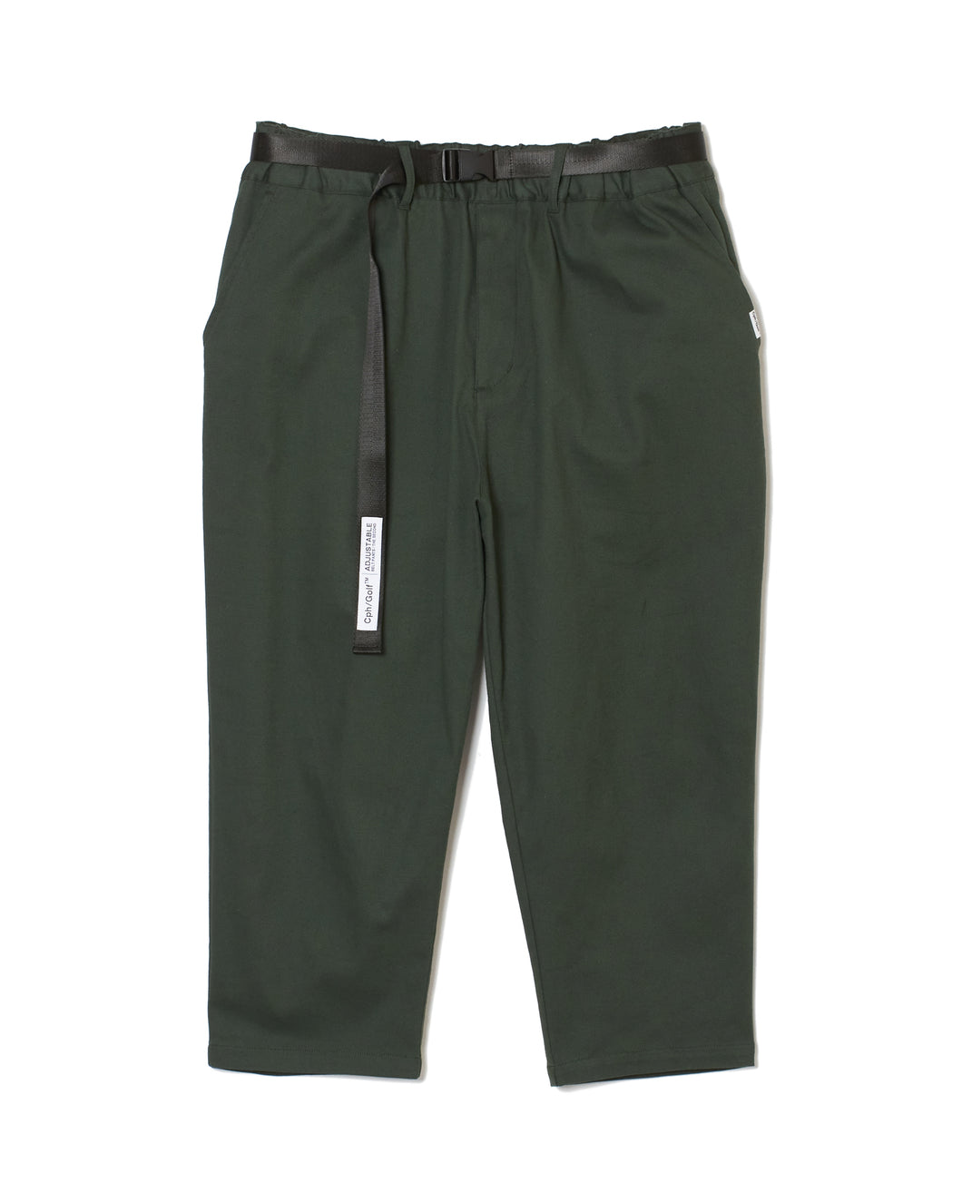 #ADJUSTABLE CROPPED CHINO PANTS - GREEN