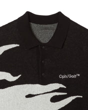 画像をギャラリービューアに読み込む, #HORIZONTAL FIRE KNIT POLO - BLACK