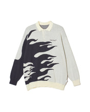 画像をギャラリービューアに読み込む, #HORIZONTAL FIRE KNIT POLO - CREAM