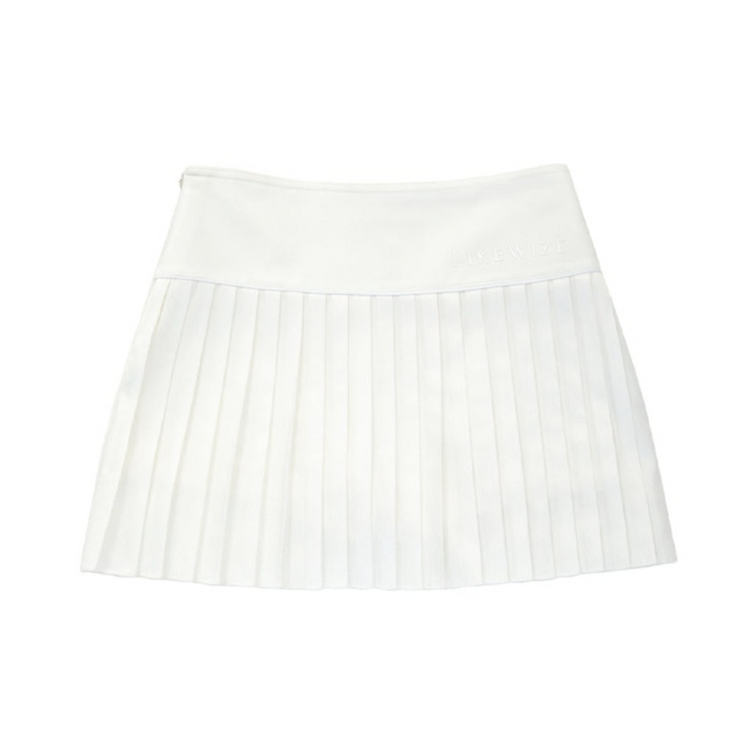 Shining Pleated Skirt - White