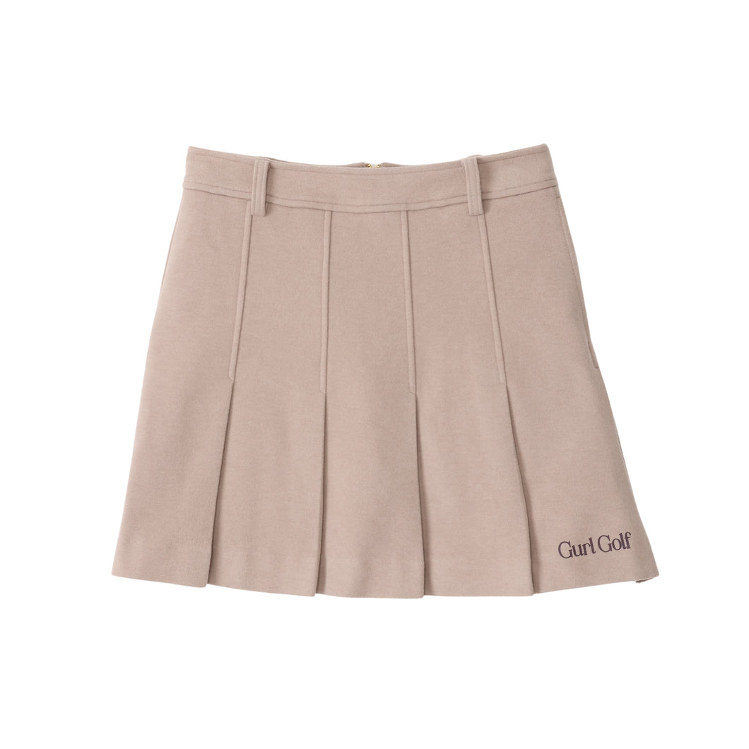 Pocket Pleated Skirt - Beige