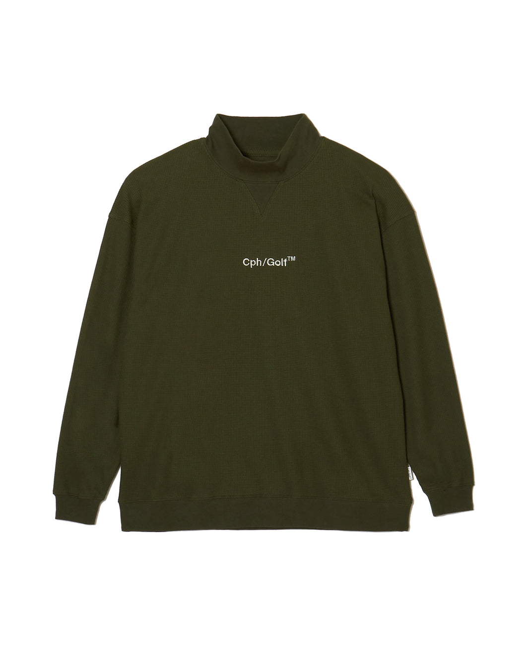 #THERMAL MOCK NECK LS TEE - OLIVE