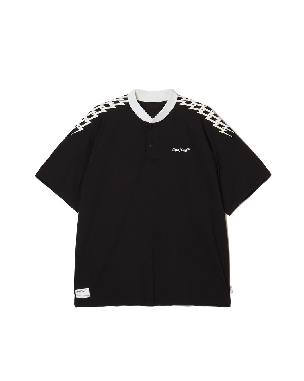 #THUNDER STRIPES HENRY POLO - BLACK