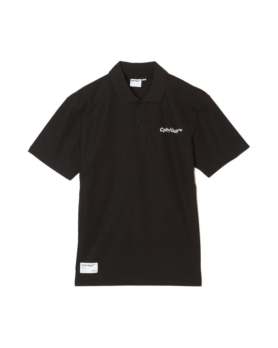 (WOMEN) THUNDER STRIPES POLO - BLACK