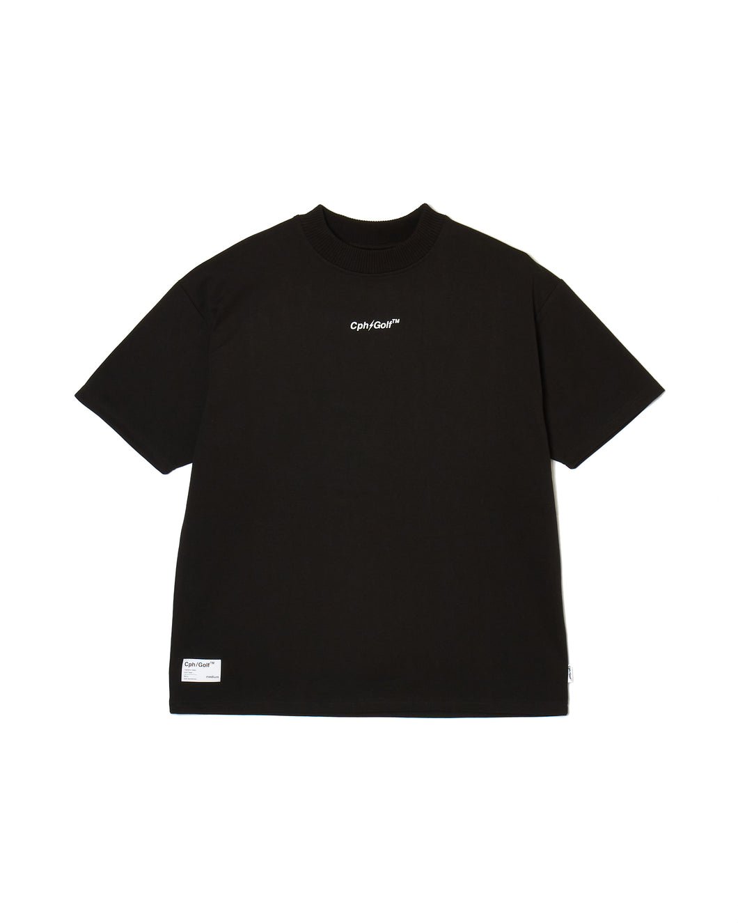 #THUNDER MOCK NECK TEE - BLACK