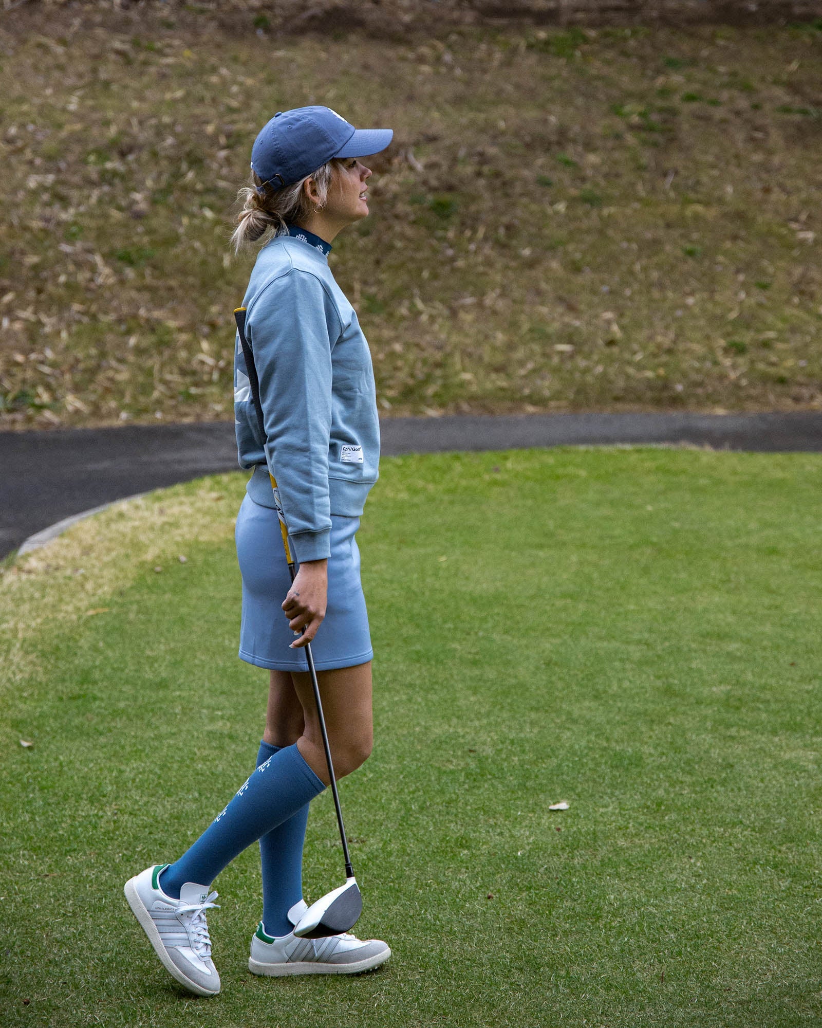 WOMEN] #OVERLAP LOGO BALLOON SKIRT - SAX – Mid 90s Club