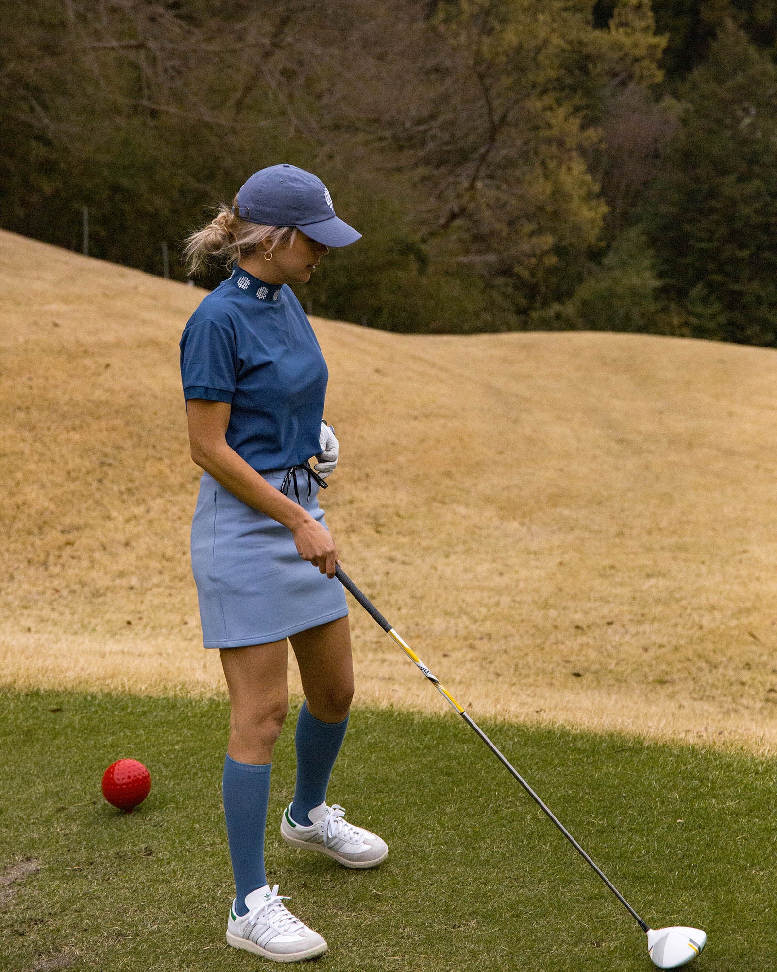 WOMEN] #OVERLAP LOGO BALLOON SKIRT - SAX – Mid 90s Club