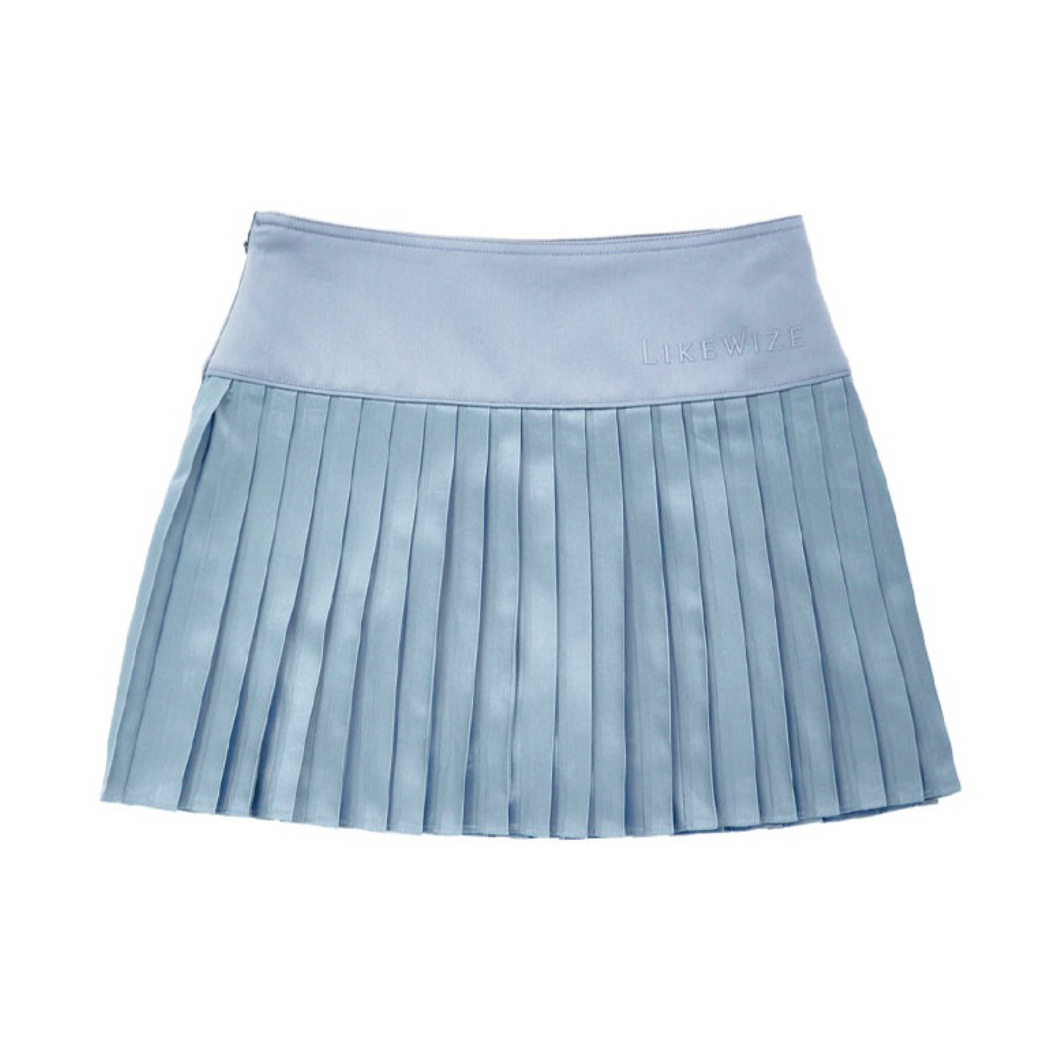 Shining Pleated Skirt - Blue