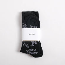 画像をギャラリービューアに読み込む, Jacquard Flower Crew Sock - Black
