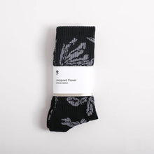 画像をギャラリービューアに読み込む, Jacquard Flower Crew Sock - Black
