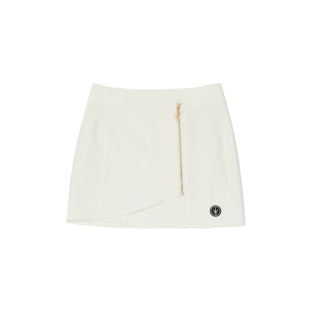 Zip Wrap Skirt - White