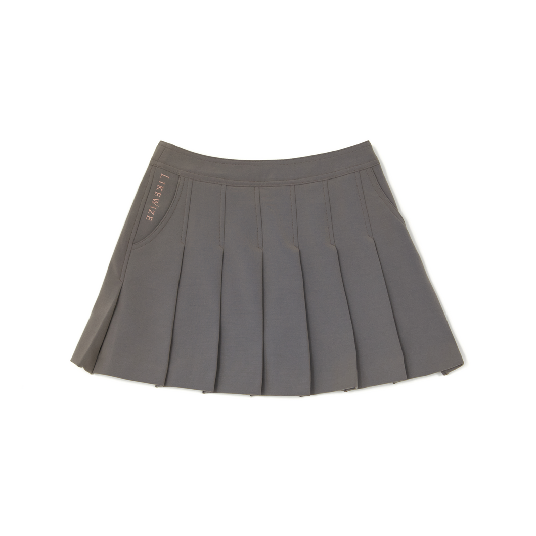 Pocket Point Pleated Skirt - Khaki