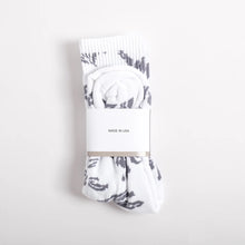 画像をギャラリービューアに読み込む, Jacquard Flower Crew Sock - White
