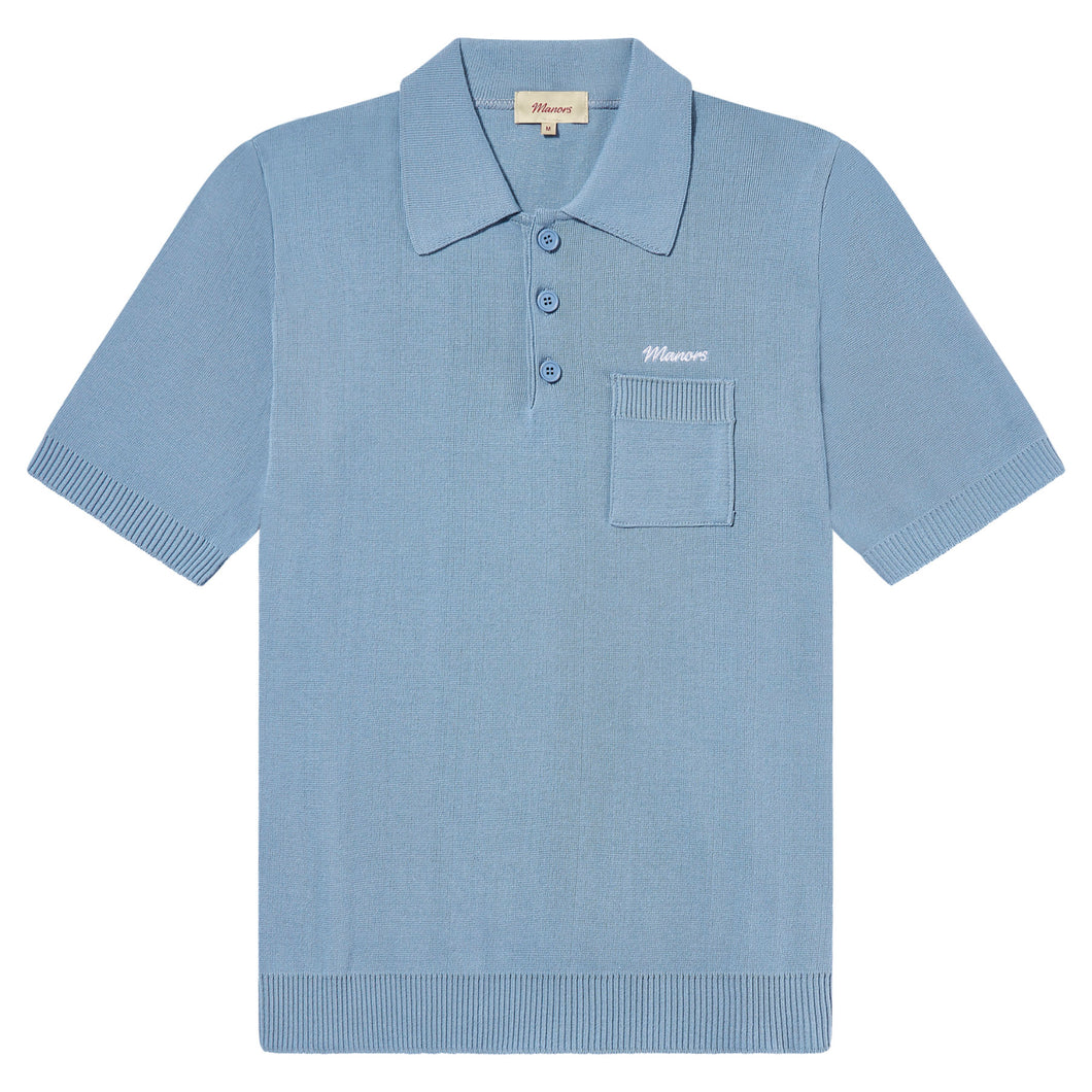 Knitted Polo - Light Blue