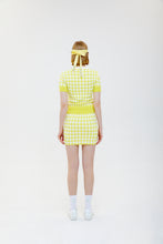 画像をギャラリービューアに読み込む, Checked Jaquered Knit Skirt - Yellow
