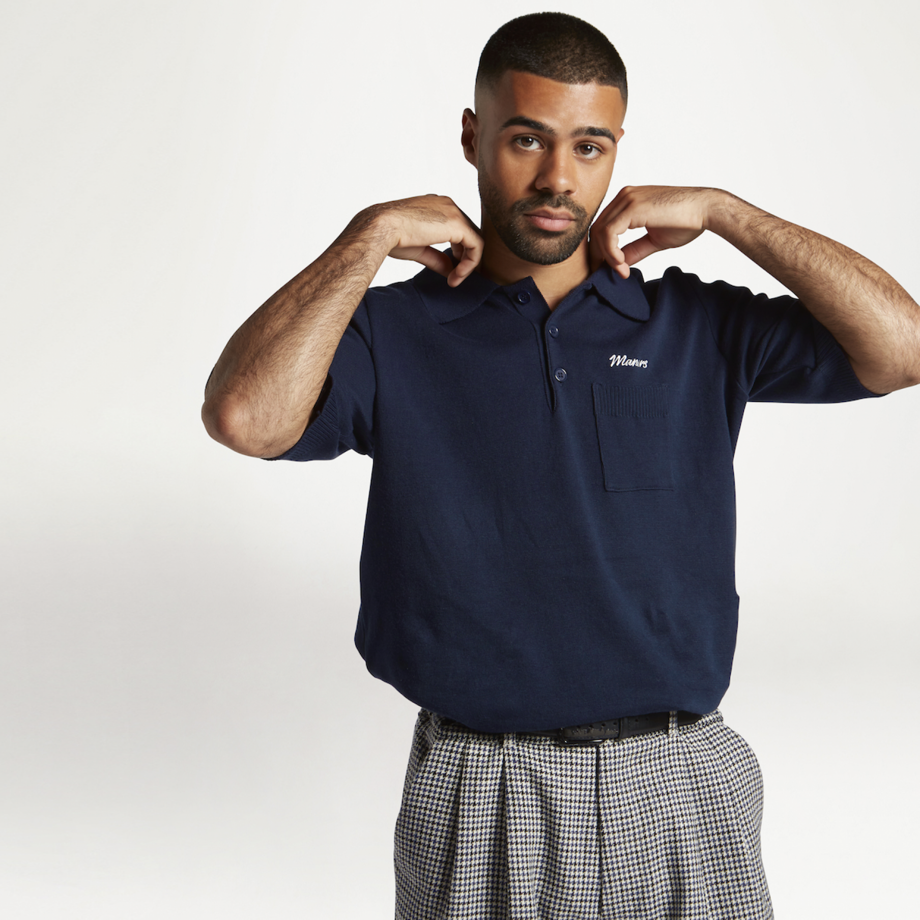 Knitted Polo - Navy
