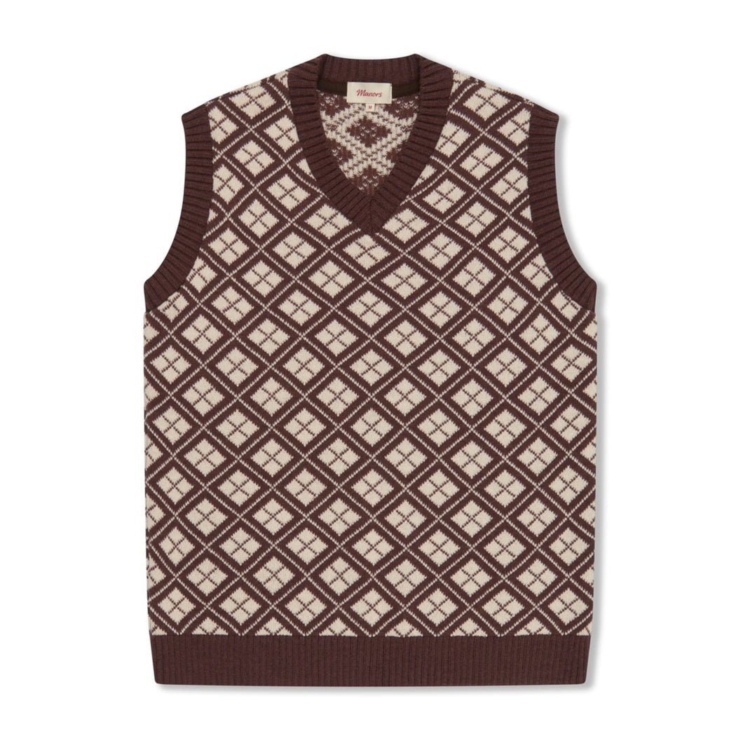 Checkered Vest - Brown